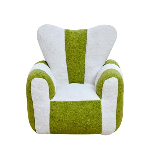 Kids Bean Bag Chair with Heart-Shaped Backrest, Soft Faux Fur Lounger