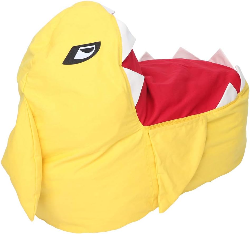 Stuffed Animal Storage Bean Bag Chair Portable Cute Appearance Large Capacity Kids Toy Bag With Fun Design and Versatile Functionality for Neat and Tidy Playroom Or Bedroom Dcor (Yellow)