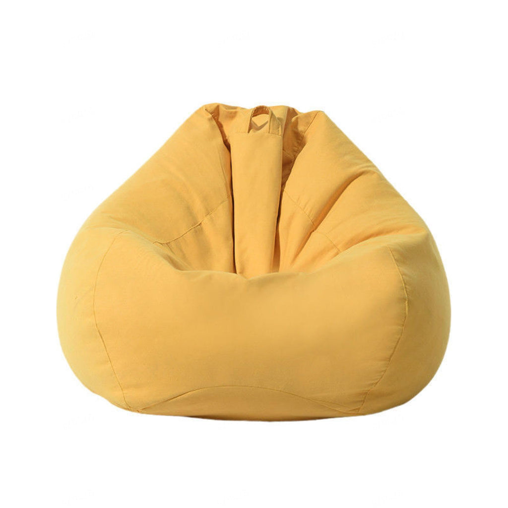 NIBHZ Stuffed Animal Storage Bean Bag Chair Cover (No Filler) for Kids and Adults.Pets Dogs/Cats Lazy Beds.Soft Premium Bean Bag for Organizing Children Plush Toys,Yellow-70X80cm