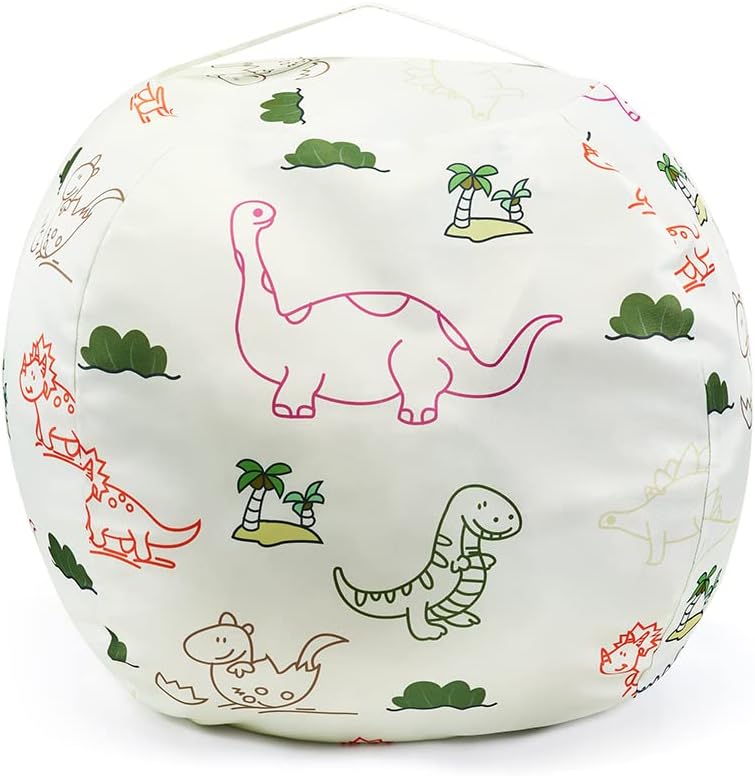 LMYOVE Stuffed Animal Storage Bean Bag Chair Cover for Kids, Organizing Plush Toys for Girls and Boys (26'', Football)