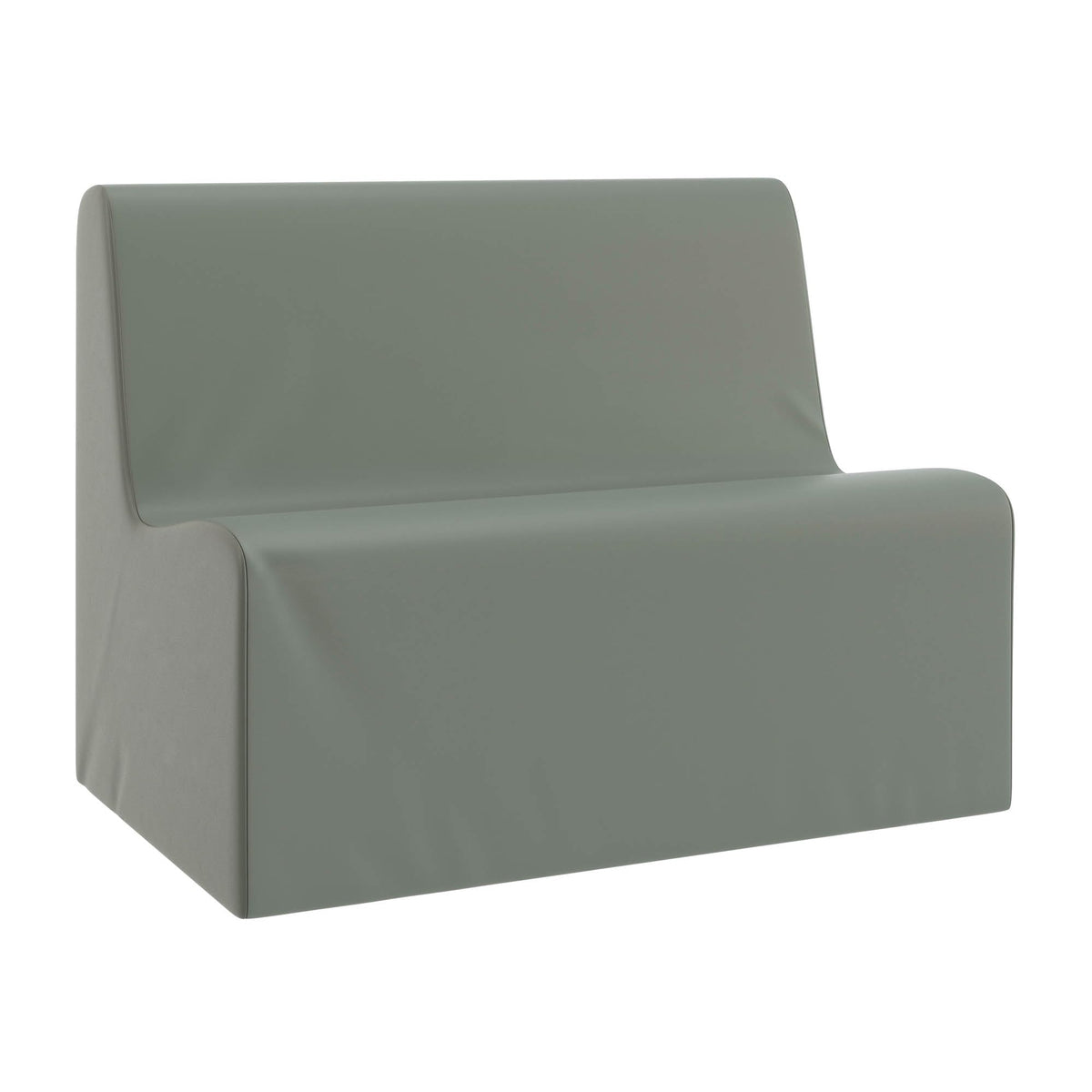 Children's Factory Medium Contour Sofa, Mix-and-Match Kids Chairs, Sofas, Corner Ottomans and Cubes, Foam-Filled and Water-Resistant, Flexible Seating for Classroom Elementary, Fog Blue Kids Couch