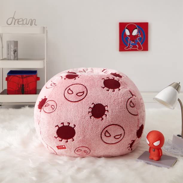 Idea Nuova Nickelodeon JoJo Siwa Embossed Faux Fur Round Bean Bag Chair for Kids,24"x24"x18"