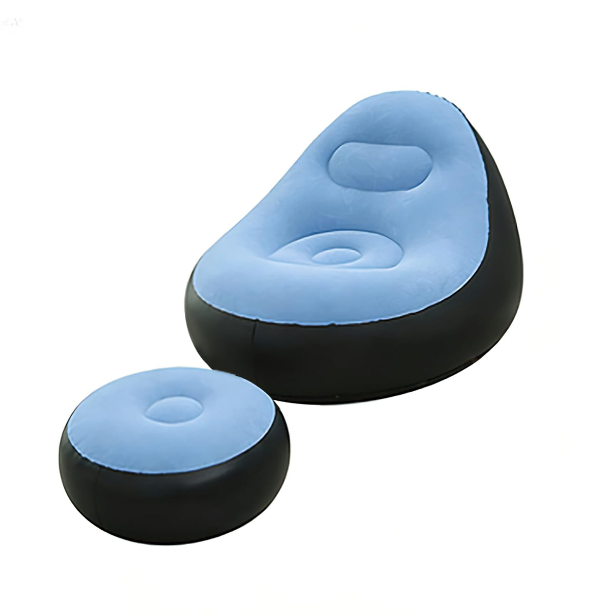 Plush Inflatable Sofa with Foot Pedals, Japanese Lazy Sofa, Thick Seat Cushion, Tatami Style (Brown)