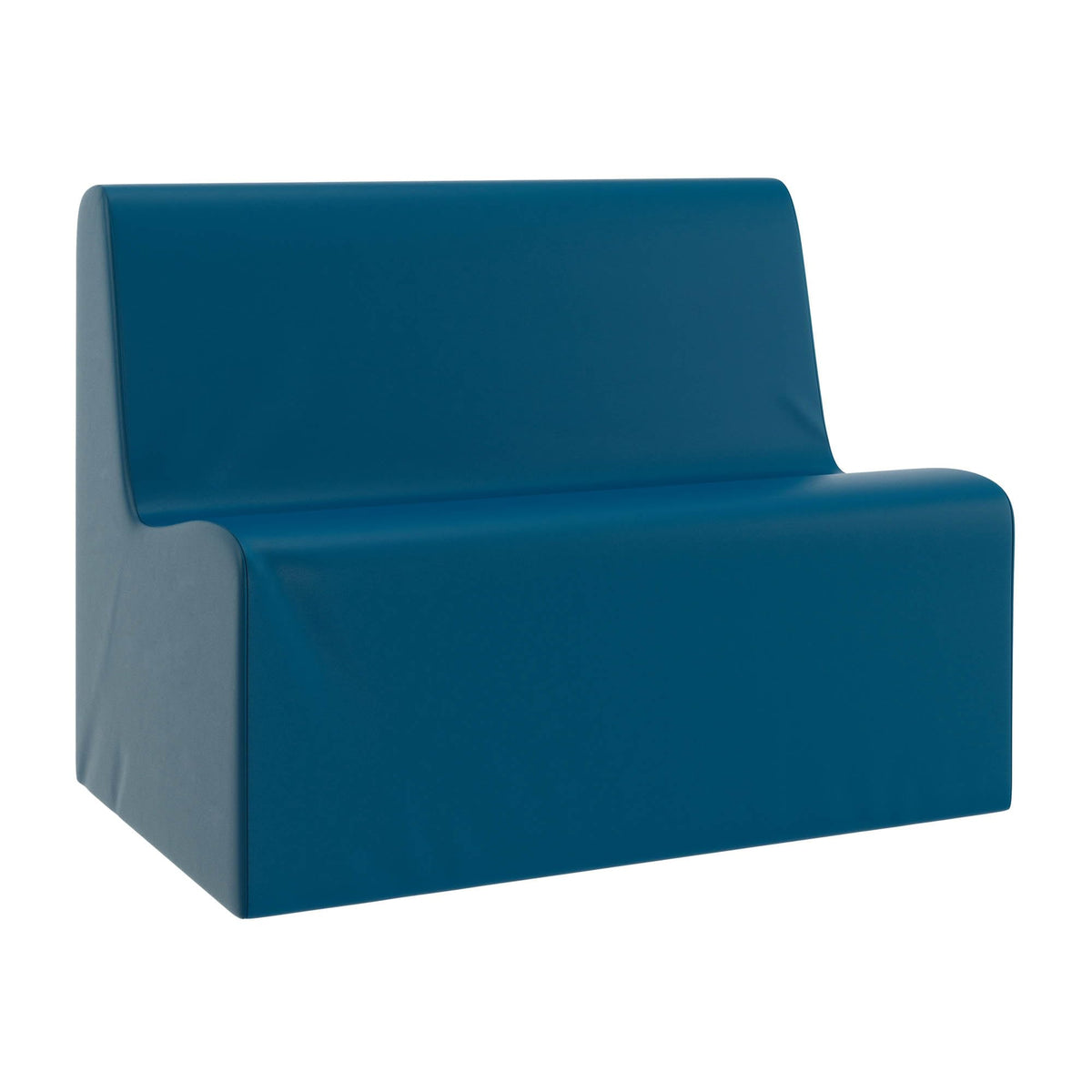 Children's Factory Medium Contour Sofa, Mix-and-Match Kids Chairs, Sofas, Corner Ottomans and Cubes, Foam-Filled and Water-Resistant, Flexible Seating for Classroom Elementary, Fog Blue Kids Couch