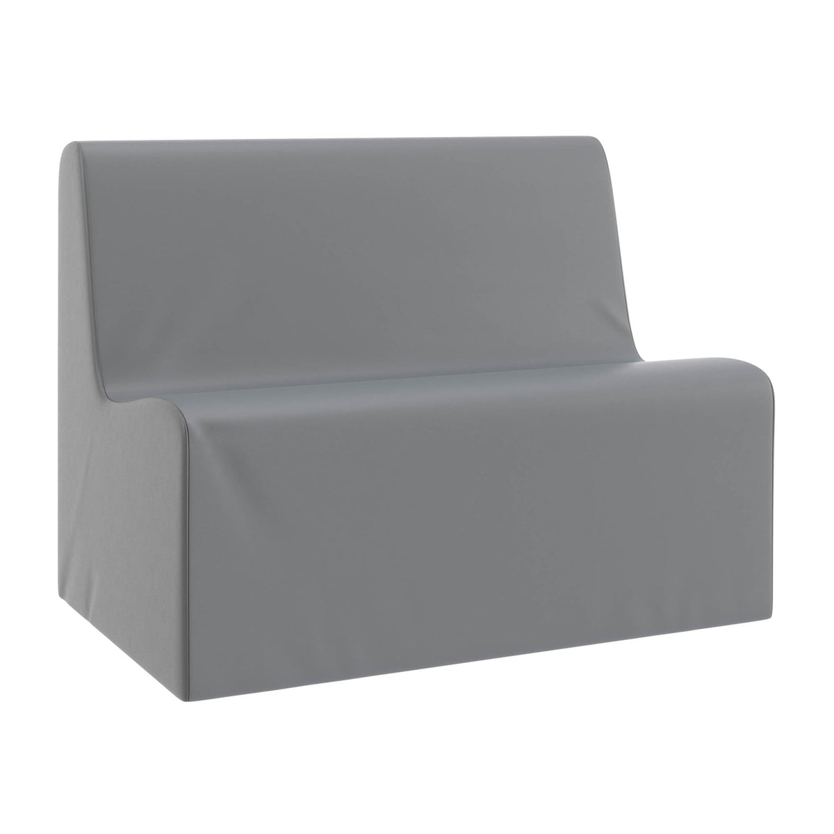 Children's Factory Medium Contour Sofa, Mix-and-Match Kids Chairs, Sofas, Corner Ottomans and Cubes, Foam-Filled and Water-Resistant, Flexible Seating for Classroom Elementary, Fog Blue Kids Couch