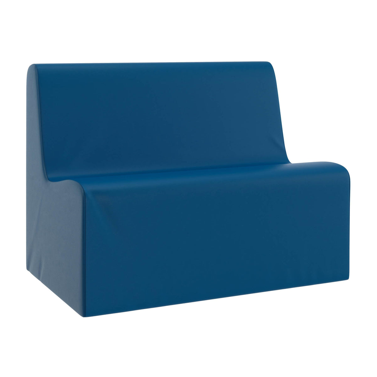 Children's Factory Medium Contour Sofa, Mix-and-Match Kids Chairs, Sofas, Corner Ottomans and Cubes, Foam-Filled and Water-Resistant, Flexible Seating for Classroom Elementary, Fog Blue Kids Couch