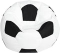 misppro Bean Bag Chair Cover Sofa Slipcover Without Filling, Plush Toys Organizer for Kids - Football White, 80cm