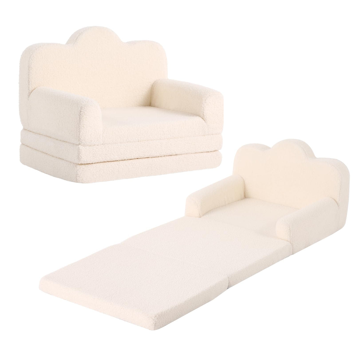 Tiita Kids Sofa, Childrens Couch with Carry Handle, Portable Toddler Foam Sofa Couch, Lightweight Kids Chair for Playroom, Dorm Room, Small Space, Flower