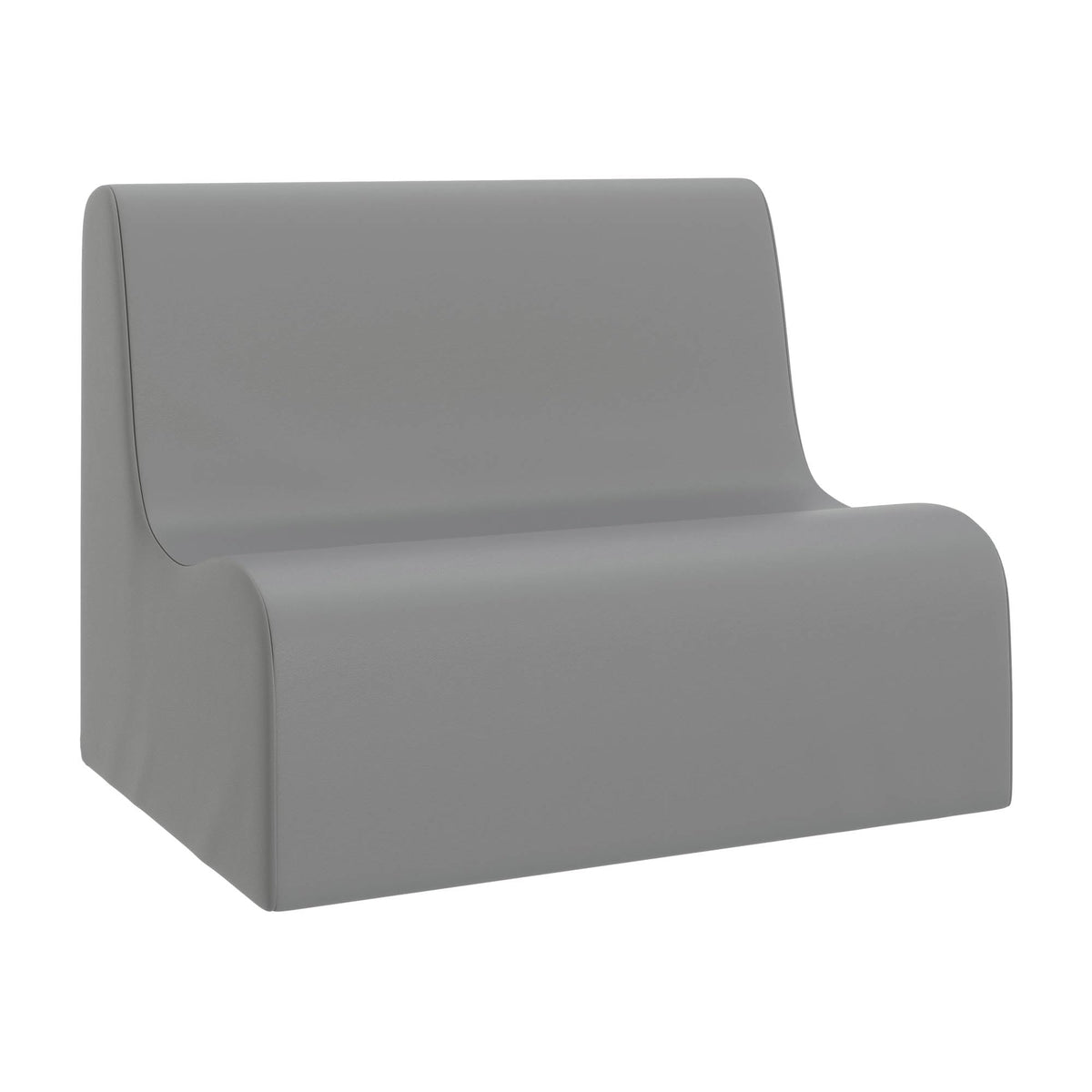 Children's Factory Medium Contour Sofa, Mix-and-Match Kids Chairs, Sofas, Corner Ottomans and Cubes, Foam-Filled and Water-Resistant, Flexible Seating for Classroom Elementary, Fog Blue Kids Couch