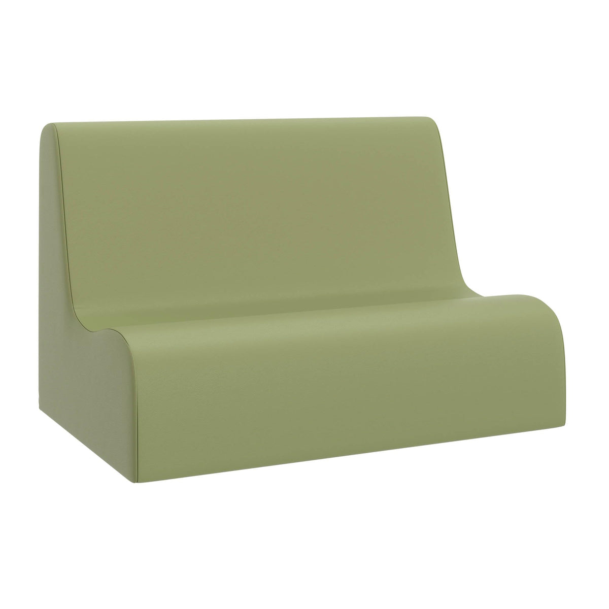 Children's Factory Medium Contour Sofa, Mix-and-Match Kids Chairs, Sofas, Corner Ottomans and Cubes, Foam-Filled and Water-Resistant, Flexible Seating for Classroom Elementary, Fog Blue Kids Couch