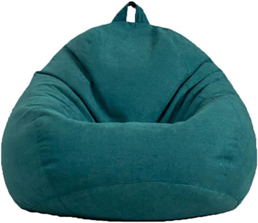 Pink,M, Balcony Lazy Sofa Bean Bag Cover (No Filler), Cotton Canvas Beanbag with Zipper, Soft and Comfortable, for Organizing Toddler and Kids' Rooms Plush Toys