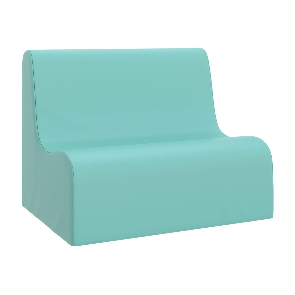 Children's Factory Medium Contour Sofa, Mix-and-Match Kids Chairs, Sofas, Corner Ottomans and Cubes, Foam-Filled and Water-Resistant, Flexible Seating for Classroom Elementary, Fog Blue Kids Couch
