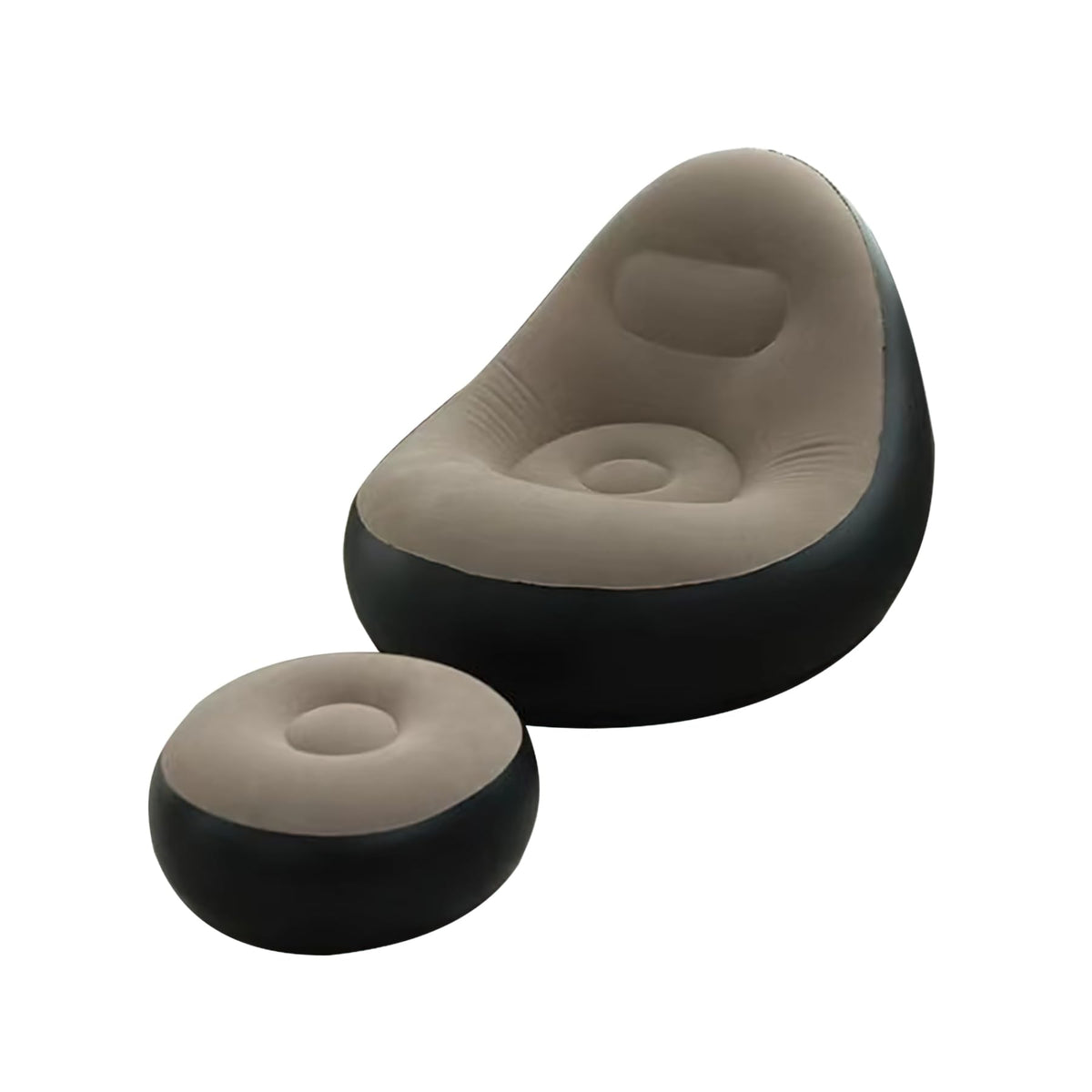 Plush Inflatable Sofa with Foot Pedals, Japanese Lazy Sofa, Thick Seat Cushion, Tatami Style (Brown)