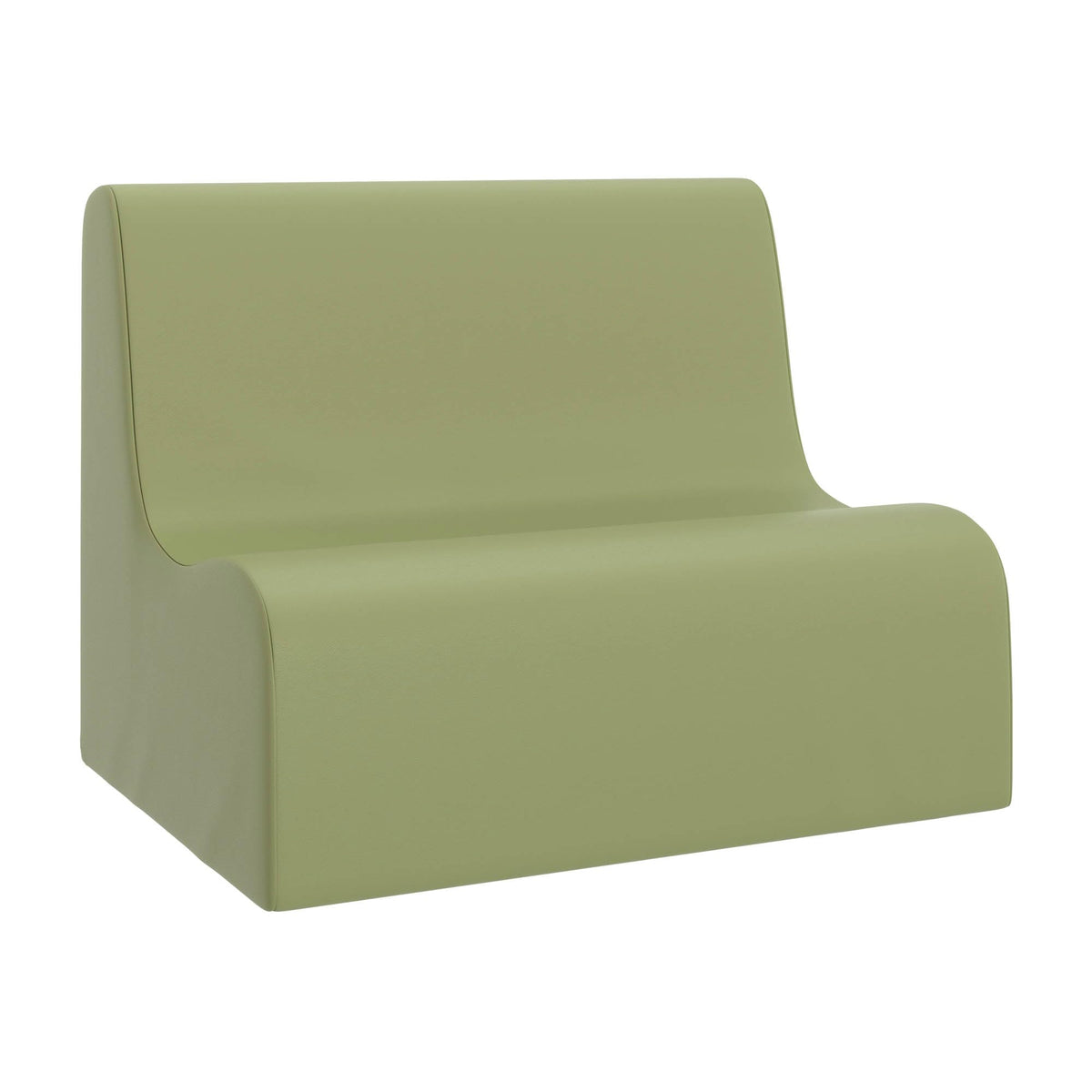 Children's Factory Medium Contour Sofa, Mix-and-Match Kids Chairs, Sofas, Corner Ottomans and Cubes, Foam-Filled and Water-Resistant, Flexible Seating for Classroom Elementary, Fog Blue Kids Couch