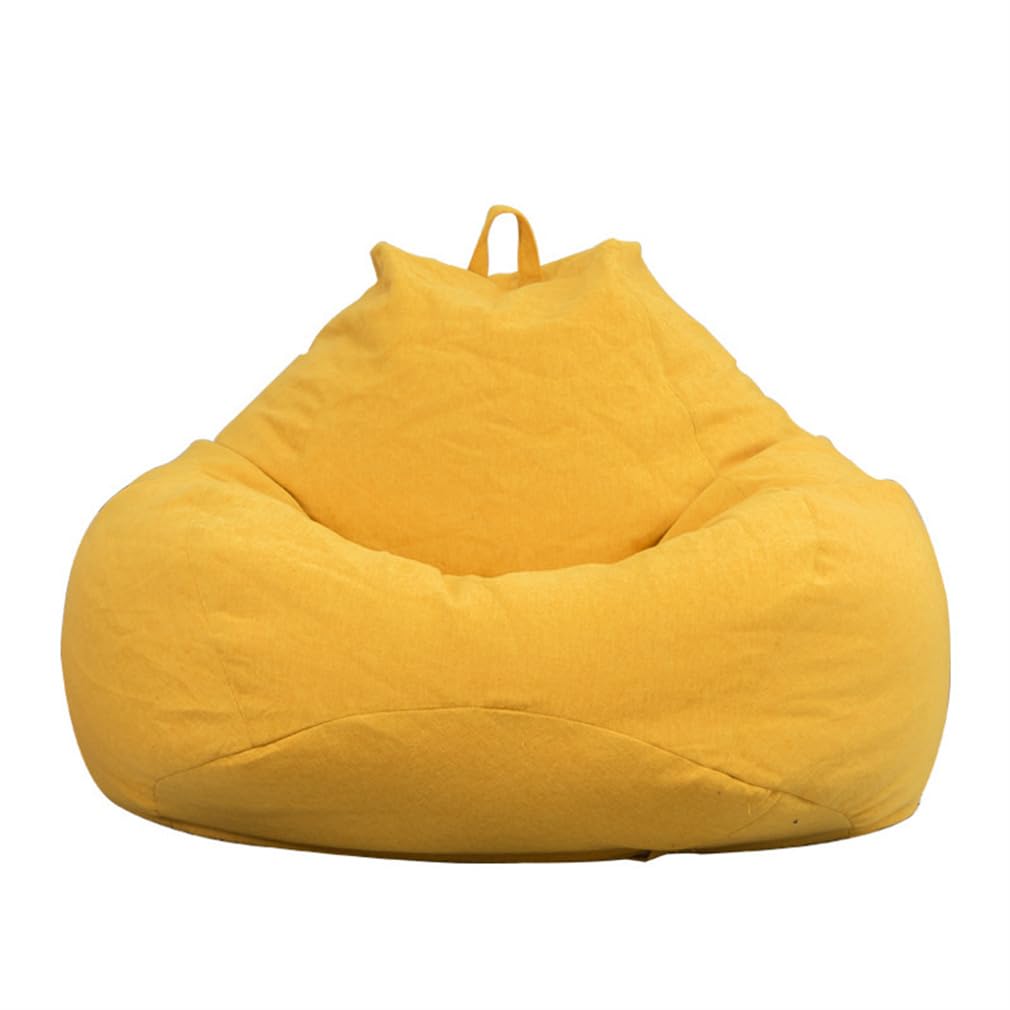 Pink,M, Balcony Lazy Sofa Bean Bag Cover (No Filler), Cotton Canvas Beanbag with Zipper, Soft and Comfortable, for Organizing Toddler and Kids' Rooms Plush Toys