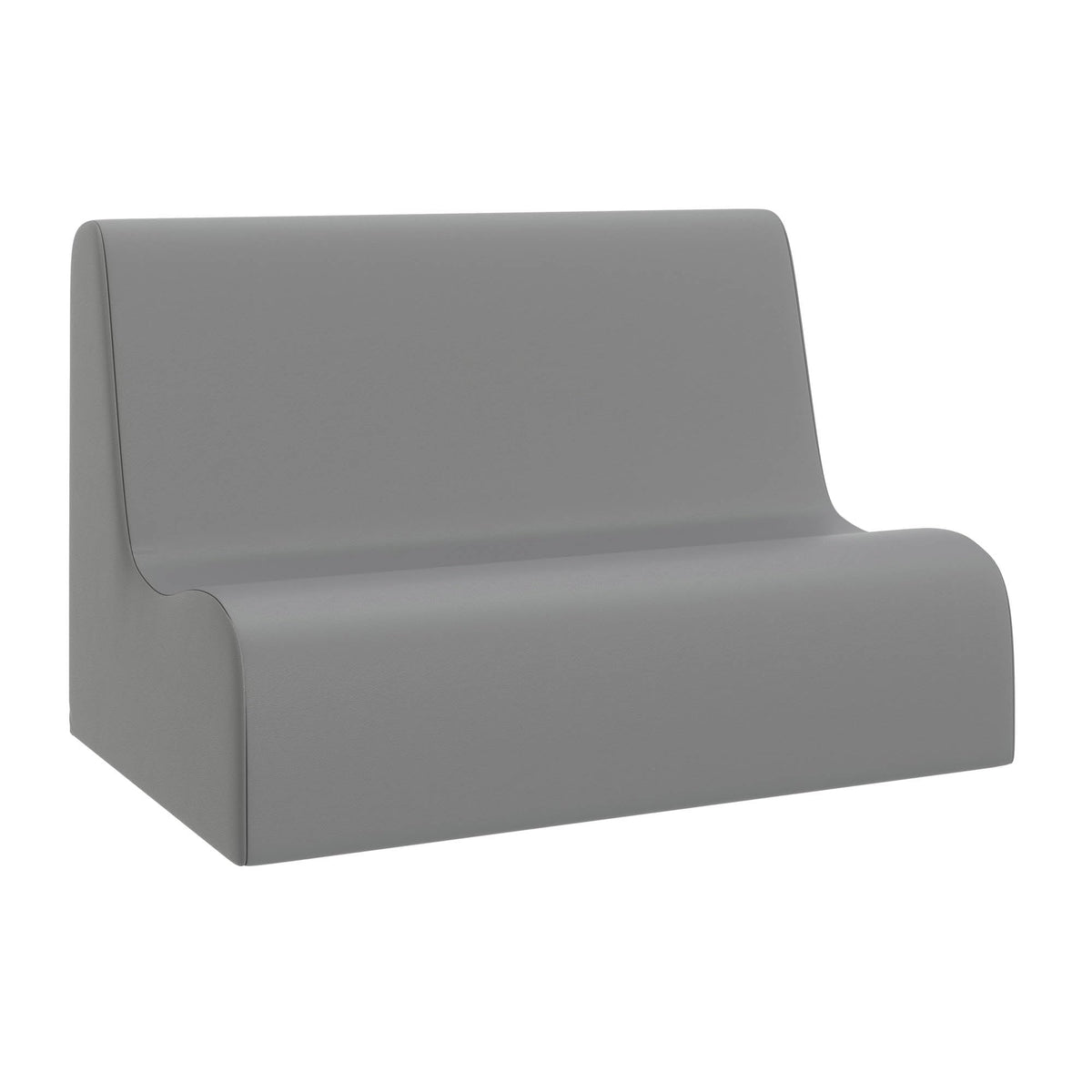Children's Factory Medium Contour Sofa, Mix-and-Match Kids Chairs, Sofas, Corner Ottomans and Cubes, Foam-Filled and Water-Resistant, Flexible Seating for Classroom Elementary, Fog Blue Kids Couch