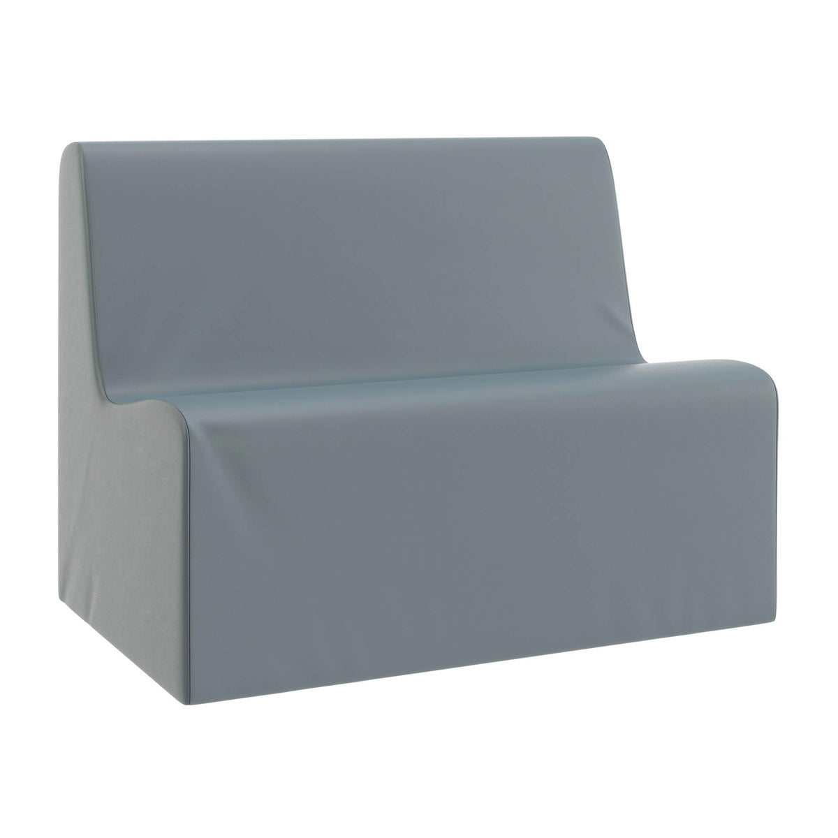 Children's Factory Medium Contour Sofa, Mix-and-Match Kids Chairs, Sofas, Corner Ottomans and Cubes, Foam-Filled and Water-Resistant, Flexible Seating for Classroom Elementary, Fog Blue Kids Couch