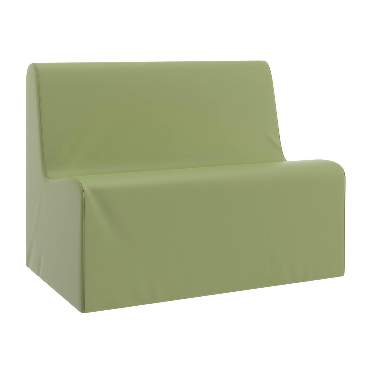 Children's Factory Medium Contour Sofa, Mix-and-Match Kids Chairs, Sofas, Corner Ottomans and Cubes, Foam-Filled and Water-Resistant, Flexible Seating for Classroom Elementary, Fog Blue Kids Couch