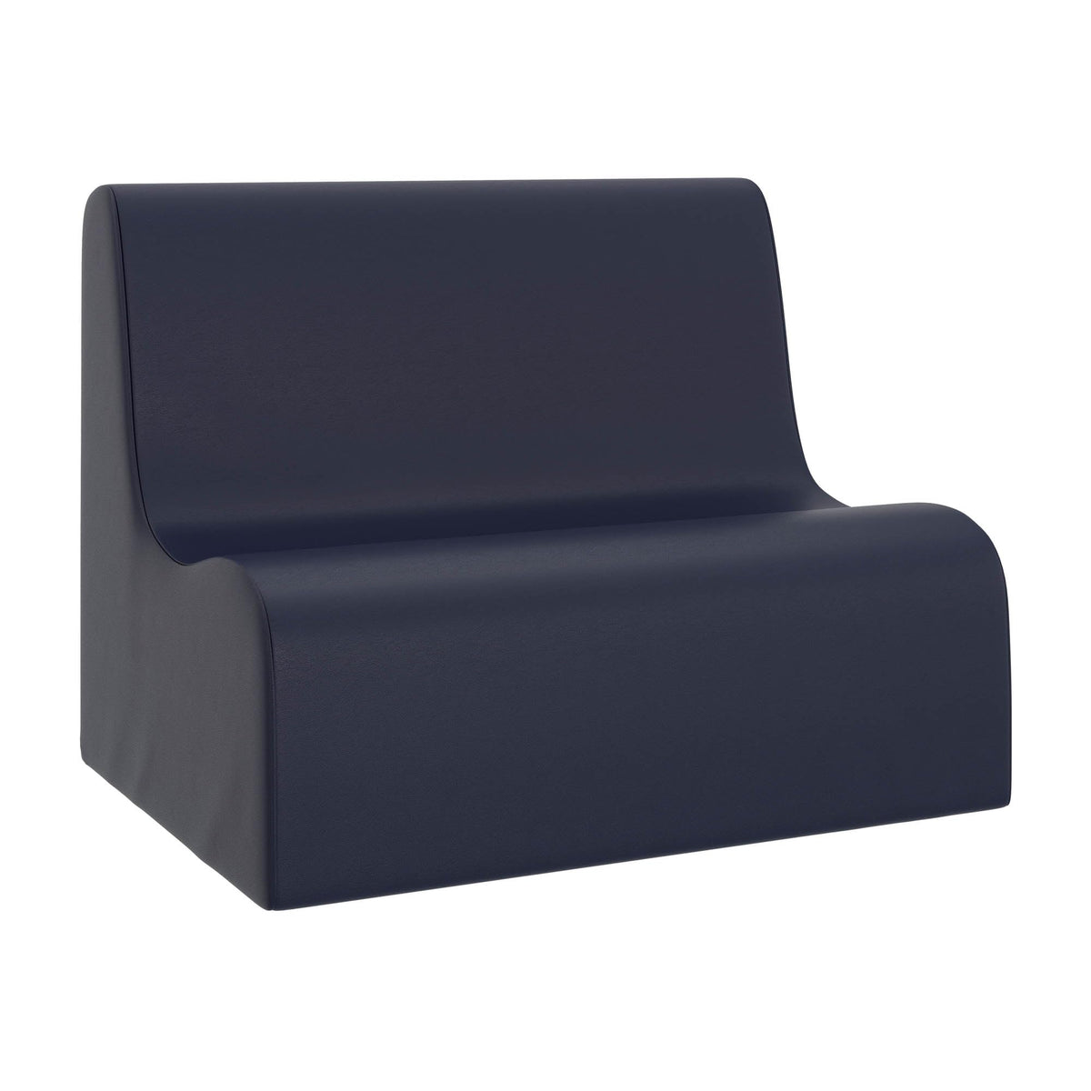 Children's Factory Medium Contour Sofa, Mix-and-Match Kids Chairs, Sofas, Corner Ottomans and Cubes, Foam-Filled and Water-Resistant, Flexible Seating for Classroom Elementary, Fog Blue Kids Couch