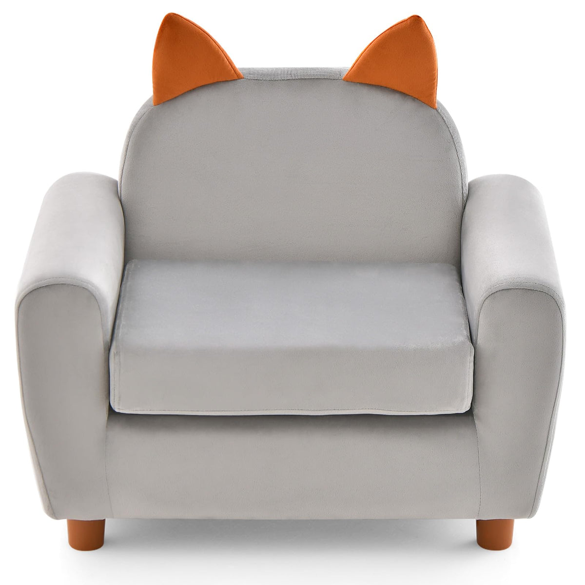INFANS Kids Sofa, Children Armrest Chair with Sturdy Wood Construction and Dutch Velvet, Upholstered Toddler Armrest Couch Furniture for Nursery Kindergarten Playroom Preschool, Gift for Boys Girls