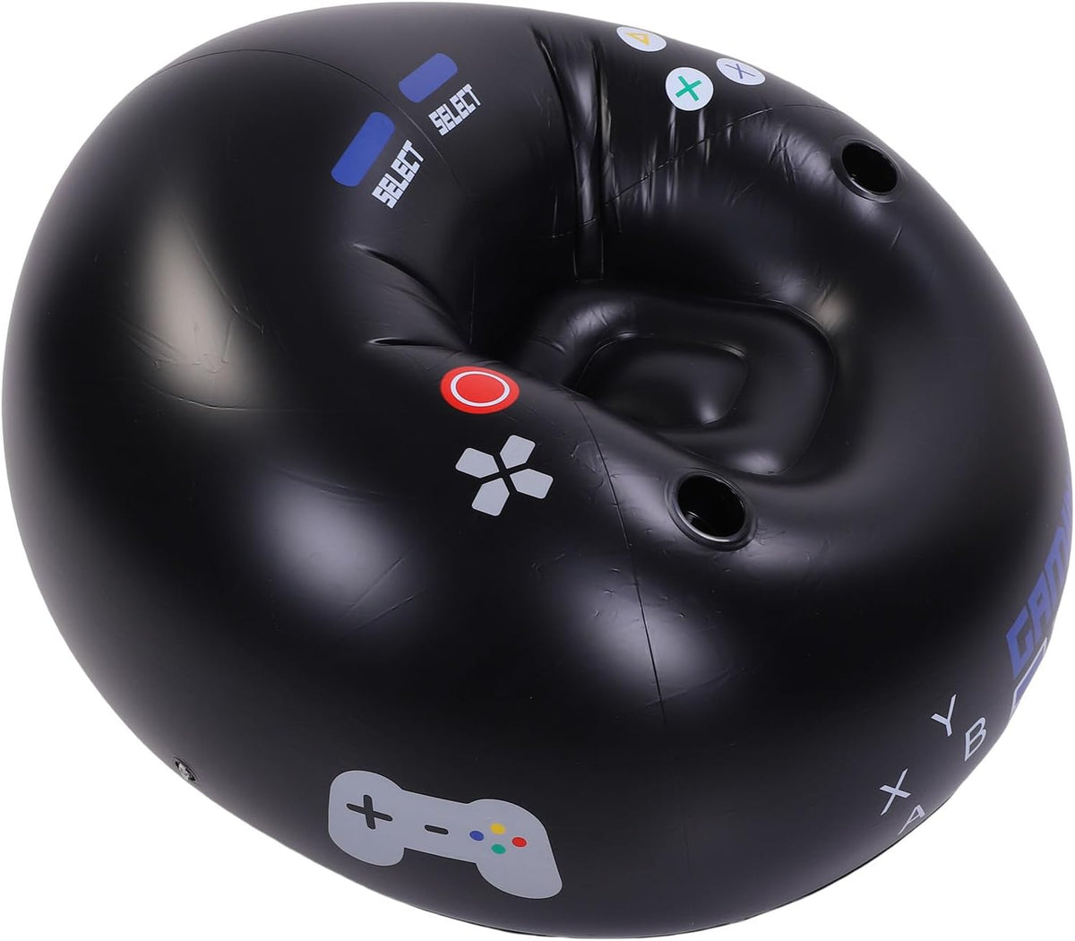 Asixxsix Inflatable Gaming Chair, 220lbs Load Capacity Blow Up Bean Bag Chair, Kids Computer with Cup Holders and Side Pockets for Boys Room Game Room Furniture