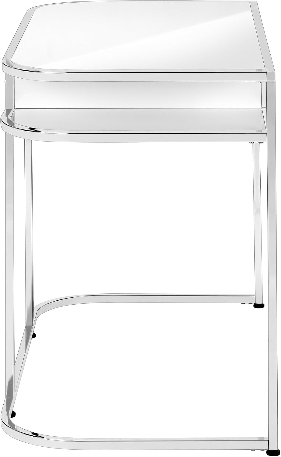 Computer Desk, Home Office, Laptop, Storage Drawers, 48" l, Work, White Laminate, Chrome Metal