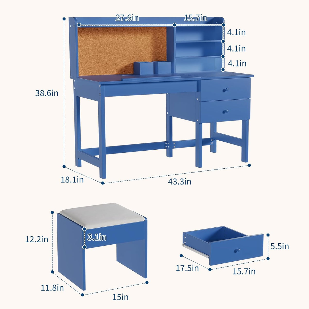 Garvee Kids Desk and Chair Set with Adjustable Tilt Desktop