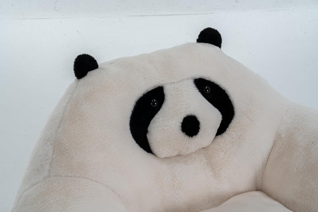 Bean Bag Chair, Panda Shaped Bean Bag Sofa with High Density Shredded Foam, Faux Fur Accent Chair for Bedroom, Living Room and Playroom