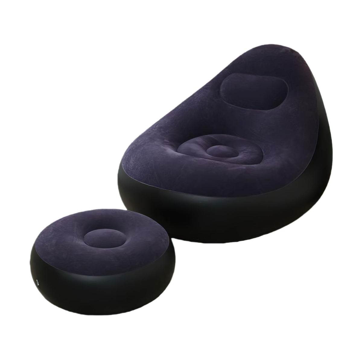 Plush Inflatable Sofa with Foot Pedals, Japanese Lazy Sofa, Thick Seat Cushion, Tatami Style (Brown)