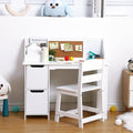 IDEALHOUSE Wooden Kids Study Desk and Chair Set, Desk for Boys and Girls