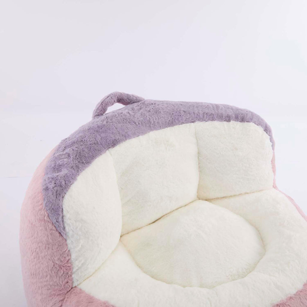 Oversized Bean Bag Chairs, Memory Foam Boneless Lazy Sofa, Faux Fur Floor Comfy Lounger, No Assembly Required for Bedroom, Apartment and Living Room (Pink)