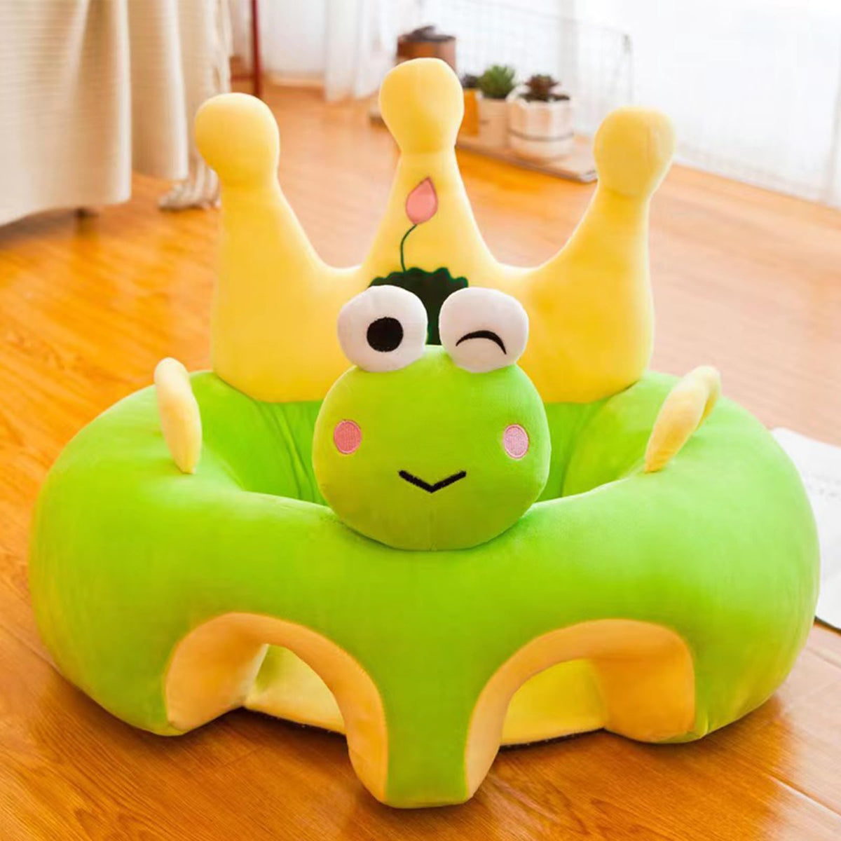 Baby Seat for Babies 3 Months & Up, Sit Me Up Floor Seat for Infants, Cartoon Back Head Support Sitting Infant Sofa, Toddler Plush Animal Shaped Learning Sitting Up Chair (Cow)