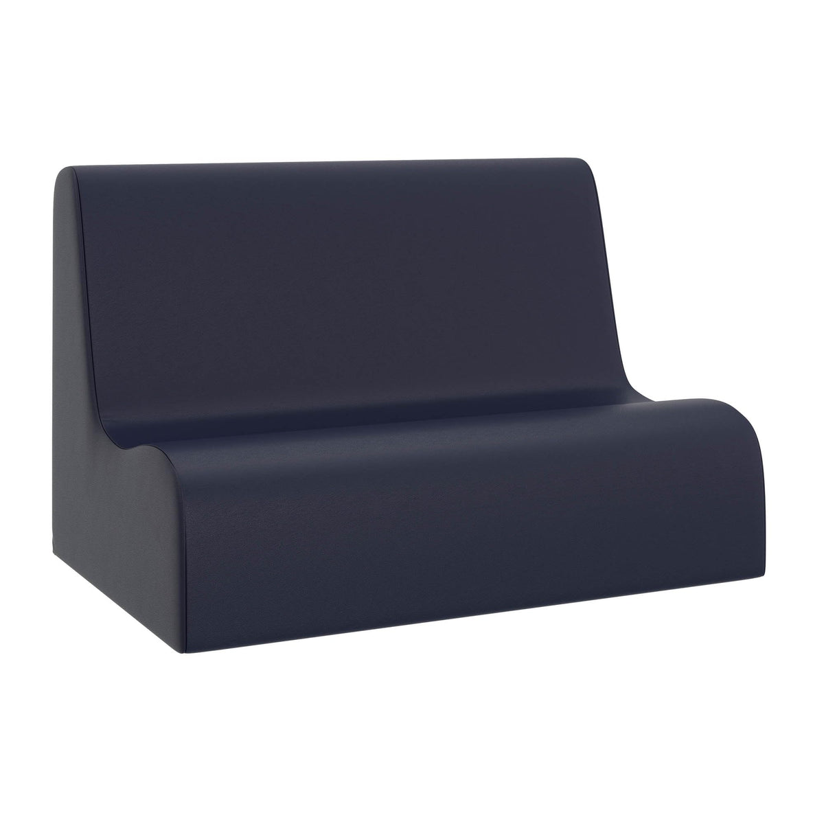 Children's Factory Medium Contour Sofa, Mix-and-Match Kids Chairs, Sofas, Corner Ottomans and Cubes, Foam-Filled and Water-Resistant, Flexible Seating for Classroom Elementary, Fog Blue Kids Couch