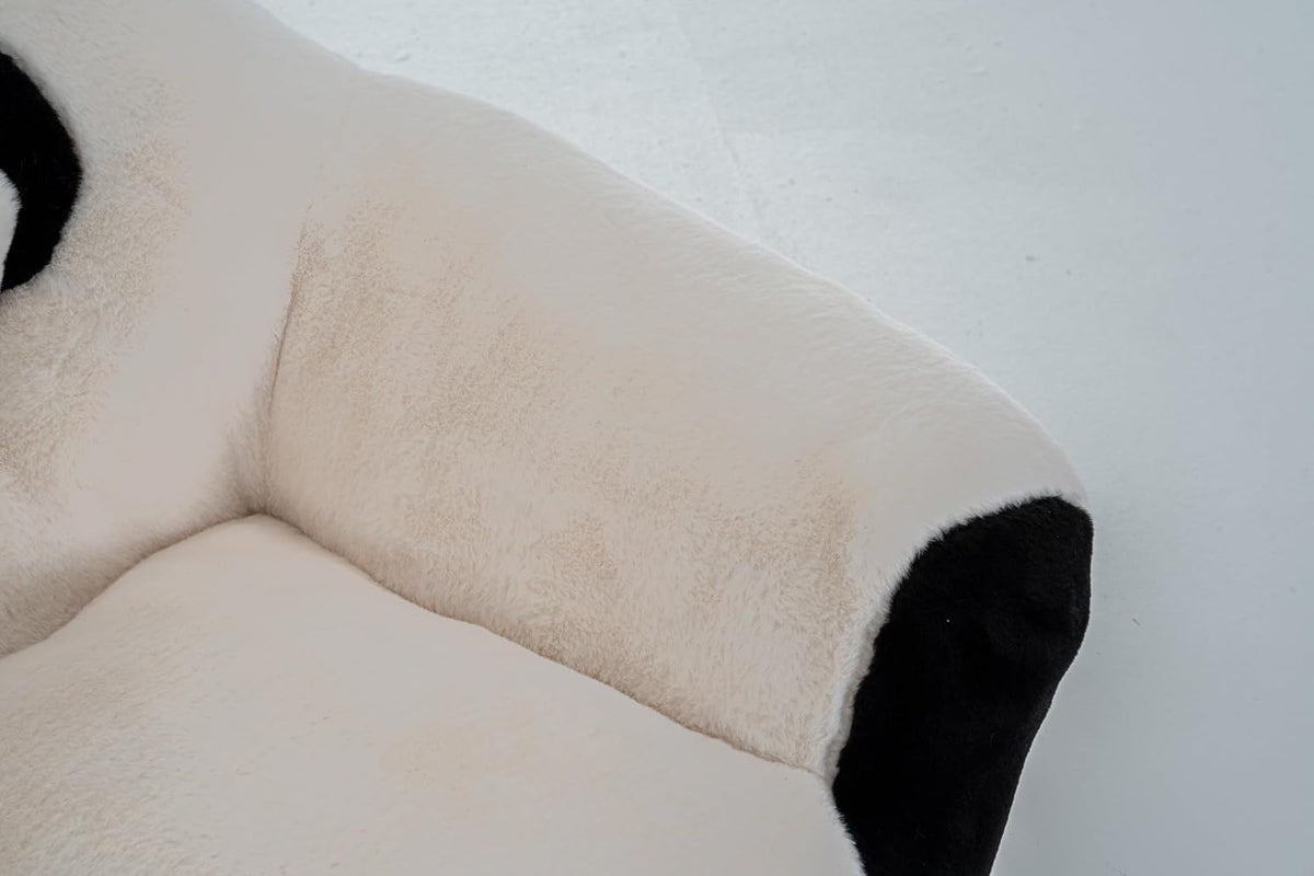 Bean Bag Chair, Panda Shaped Bean Bag Sofa with High Density Shredded Foam, Faux Fur Accent Chair for Bedroom, Living Room and Playroom