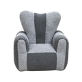 Kids Bean Bag Chair Sofa, Teddy Fabric, Heart-Shaped Backrest (White Green)