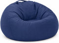 Lekit Blue Bean Bag Chair for Teens and Kids, 33.5 x 33 x 24 Inch Velvet Cartoon and Chenille Beanbag Sofa with Foam and PP Cotton Fill, Soft Comfy Lounge C