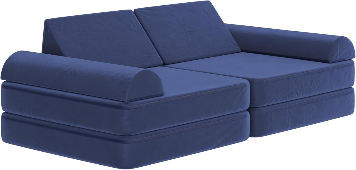 Flash Furniture Kids Play Couch, 6-Piece, 56", Blue