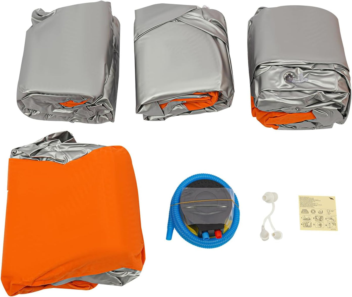 4Pcs Inflatable Chairs, 39.4x23.6in Outdoor Foldable Inflatable Lazy Sofa, Portable Inflatable Bean Bag Sofa Chairs with High-End Foot-Operated Air Pump (Orange)