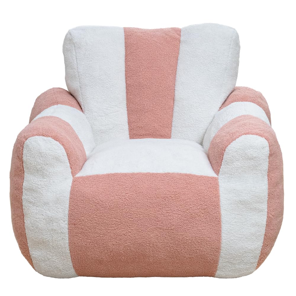 Bean Bag Chair, Comfy Teddy Fabric Lazy Sofa with Heart-Shaped Backrest, Large Reading Chair for Adults and Kids, 37.4x39.4x31.5 Inch (Gray + Teddy + Foam)