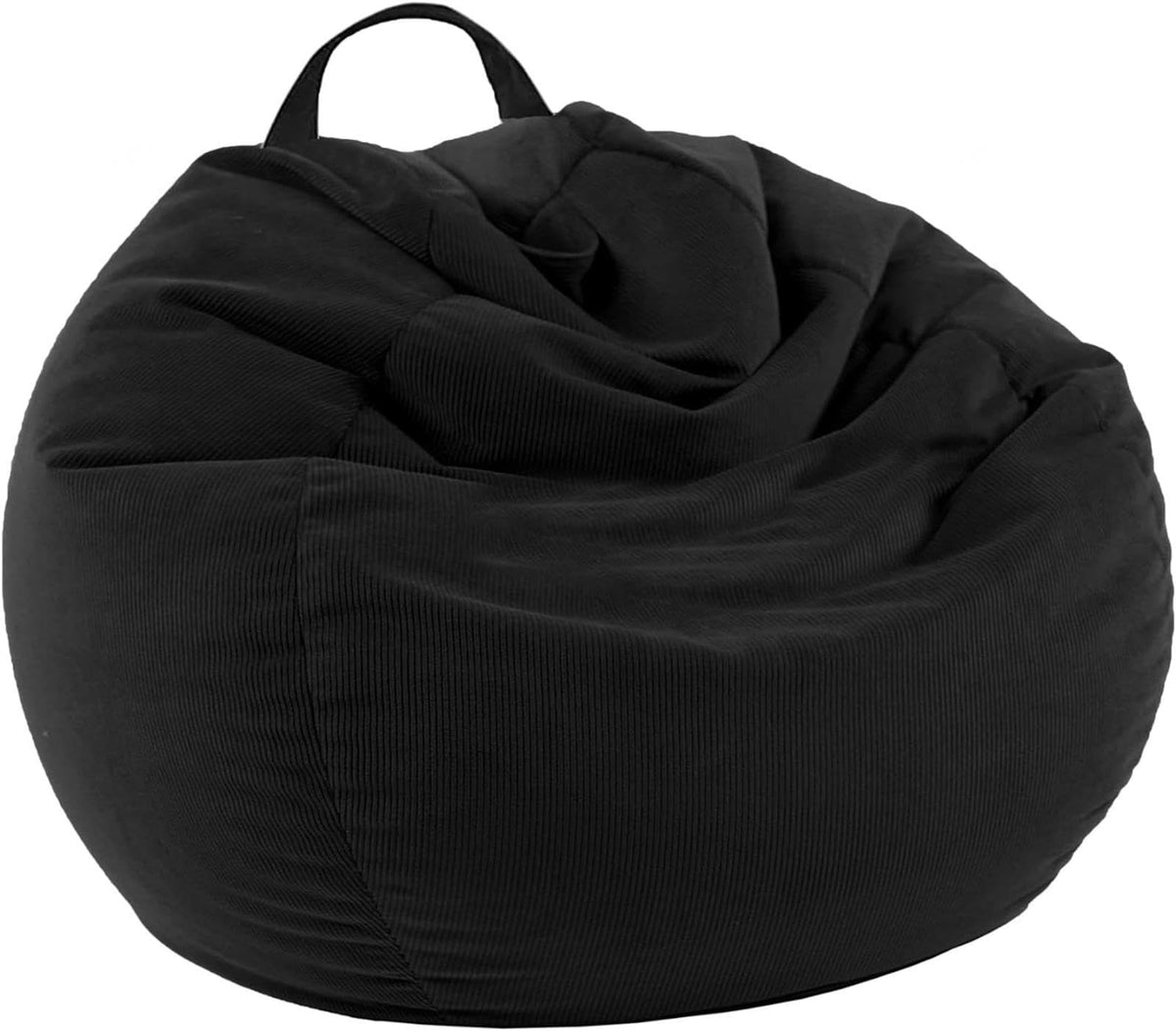 NIBHZ Stuffed Animal Storage Bean Bag Chair Cover (No Filler) for Kids and Adults.Soft Premium Bean Bag for Organizing Children Plush Toys,black-100x120cm