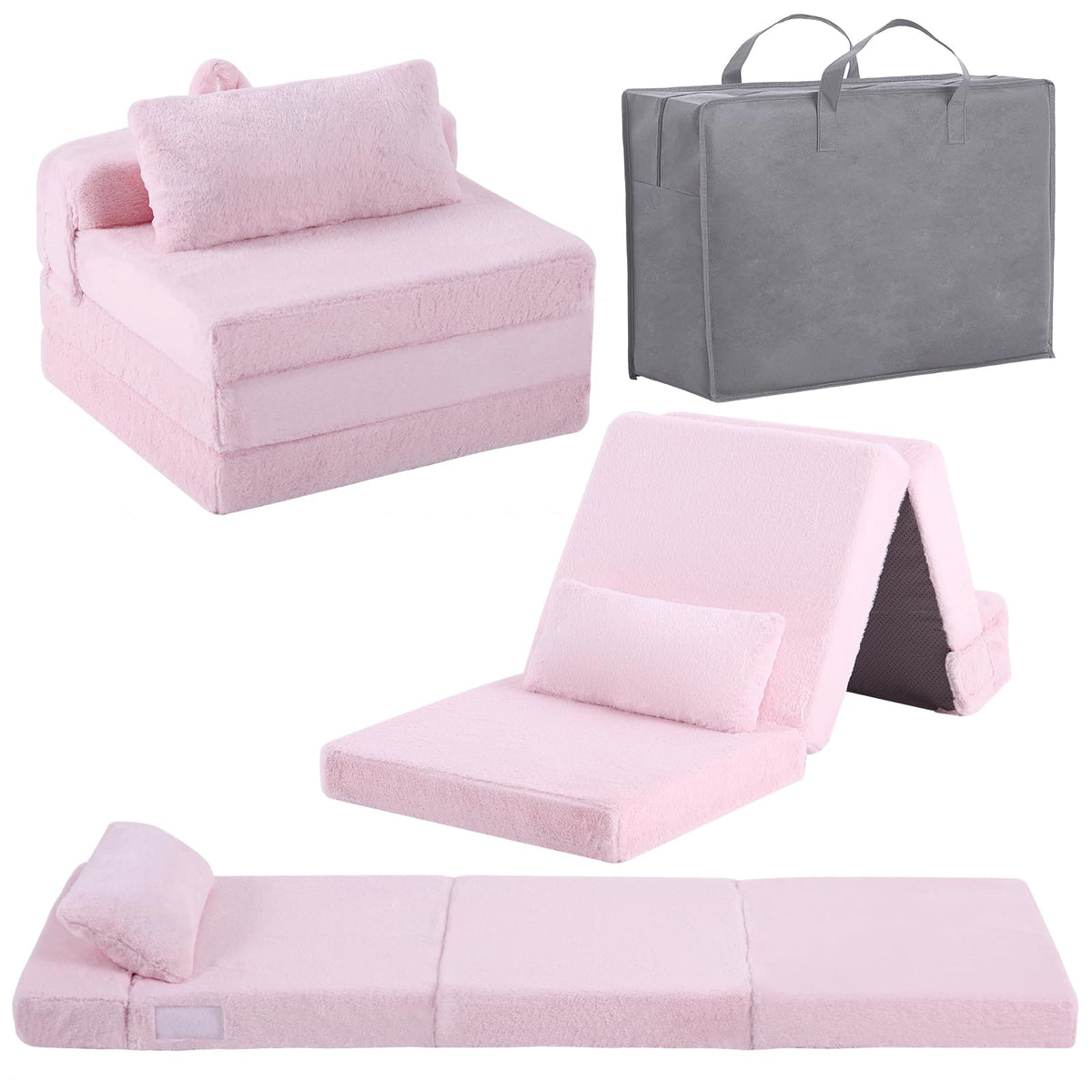 Kids Floor Mat, Trifold Futon Sofa, Portable Folding Play Mats for Playroom