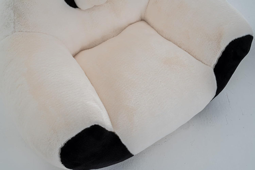 Bean Bag Chair, Panda Shaped Bean Bag Sofa with High Density Shredded Foam, Faux Fur Accent Chair for Bedroom, Living Room and Playroom