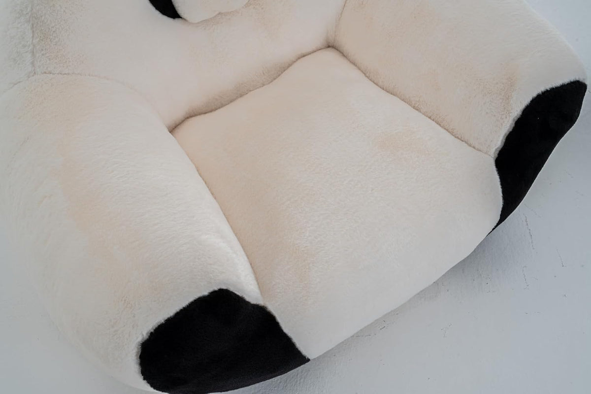 Bean Bag Chair, Panda Shaped Bean Bag Sofa with High Density Shredded Foam, Faux Fur Accent Chair for Bedroom, Living Room and Playroom