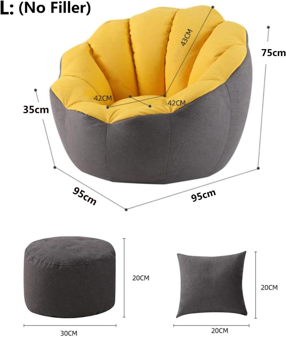 3 ft Bean Bag Chair for Teens, (No Filler) Stuffed Animal Storage Bean Bag Chair Cover Soft Premium Stuffable Bean Bag Chair Cover Leakproof Furniture Protector,Red