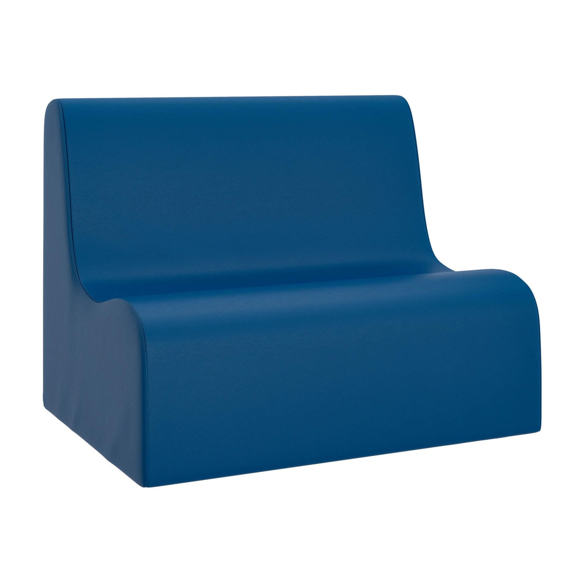 Children's Factory Medium Contour Sofa, Mix-and-Match Kids Chairs, Sofas, Corner Ottomans and Cubes, Foam-Filled and Water-Resistant, Flexible Seating for Classroom Elementary, Fog Blue Kids Couch