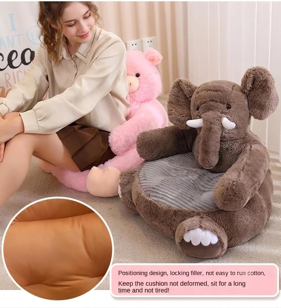 as Comfortable as Bean Bag Chairs for Kids Toddler Couch，as Comfortable as a Rocking Chair Kids Chairs for Toddlers，Removable Filler,Machine Washable(Gray Elephant)