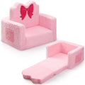 Novabright Kids Chair or Couch, 2-in-1 Soft Foldable Couch, Strawberry