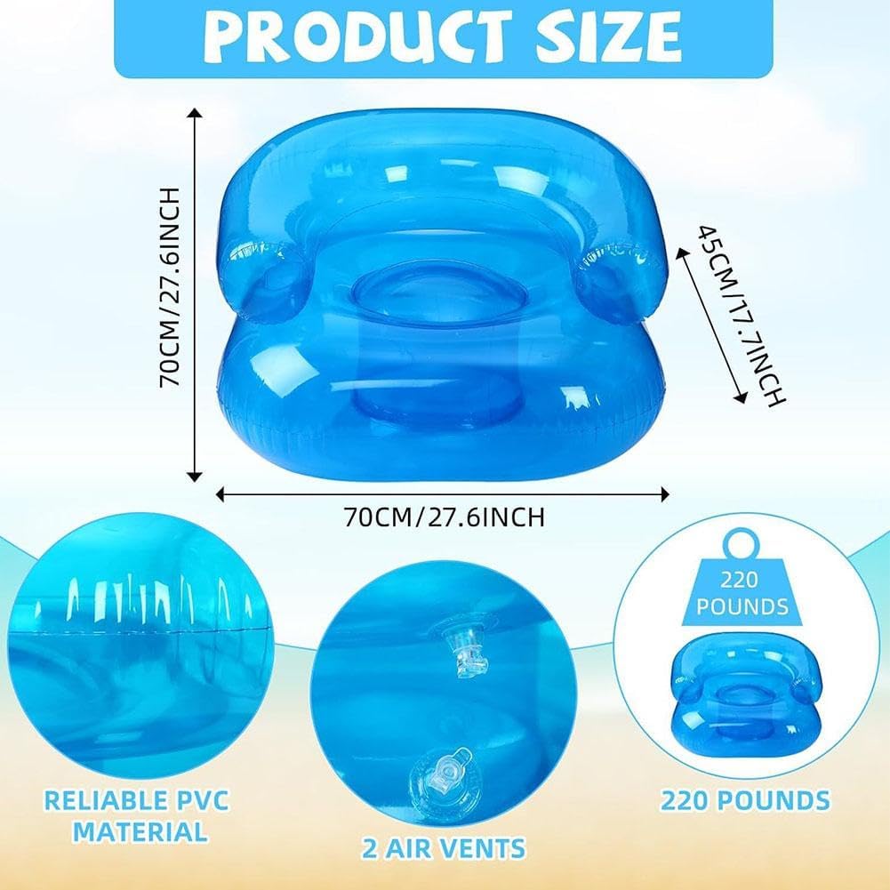Inflatable Chair, Waterproof PVC Blow Up Chairs with 2 Vents Portable Couches for 90s Party Camping, Picnics Party Supplies