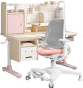 FCD Ergonomic Multi Function Wood Adjustable Kids Study Desk Drafting Table and Computer Station with Children Study Chair
