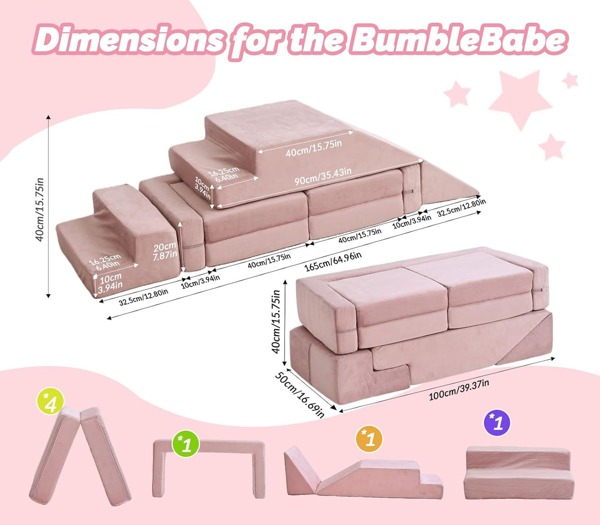 Play Couch for Kids, Modular Foam Children's Sofa